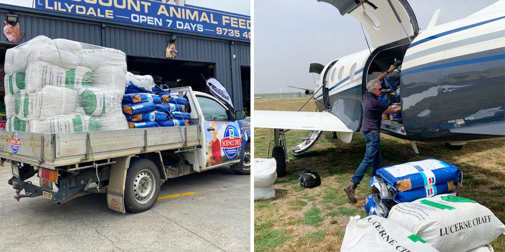 Flying in food and medical supplies to areas inaccessible by road